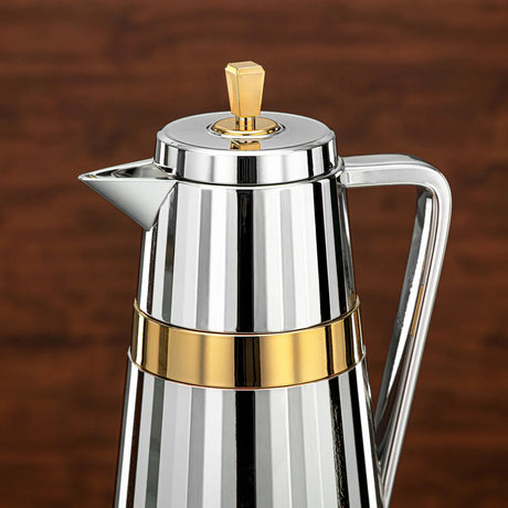 Almarjan 2 Pieces Vacuum Flask Set Silver & Gold 1 Liter And 0.7 Liter - Al Kabayel Discount CentreAlmarjan 2 Pieces Vacuum Flask Set Silver & Gold 1 Liter And 0.7 LiterThermosALMARJANAl Kabayel Discount Centre