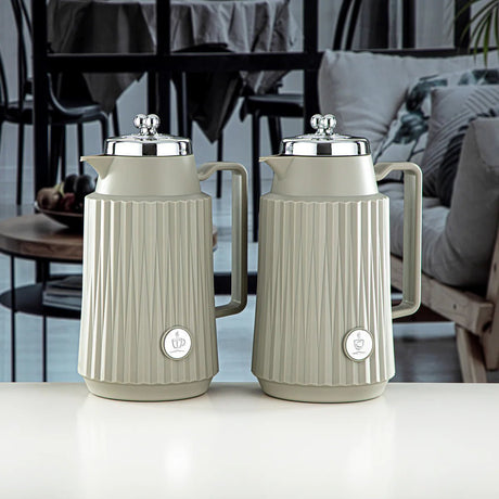 Almarjan 2 Pieces Vacuum Flask Set Soft Grey & Silver - GT111AB - 100 SG/C - Al Kabayel Discount CentreAlmarjan 2 Pieces Vacuum Flask Set Soft Grey & Silver - GT111AB - 100 SG/CThermosALMARJANAl Kabayel Discount Centre