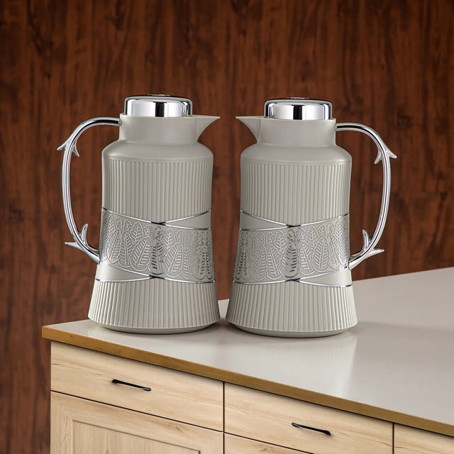 Almarjan 2 Pieces Vacuum Flask Set Soft Grey & Silver - GT112AB - 100 SG/C - Al Kabayel Discount CentreAlmarjan 2 Pieces Vacuum Flask Set Soft Grey & Silver - GT112AB - 100 SG/CThermosALMARJANAl Kabayel Discount Centre