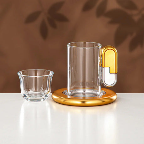 Almarjan 21 Pieces Tea & Coffee Serving Set, Matt Nickel & Matt Gold - Al Kabayel Discount CentreAlmarjan 21 Pieces Tea & Coffee Serving Set, Matt Nickel & Matt GoldTea SetsALMARJANAl Kabayel Discount Centre