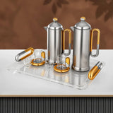 Almarjan 21 Pieces Tea & Coffee Serving Set, Matt Nickel & Matt Gold - Al Kabayel Discount CentreAlmarjan 21 Pieces Tea & Coffee Serving Set, Matt Nickel & Matt GoldTea SetsALMARJANAl Kabayel Discount Centre