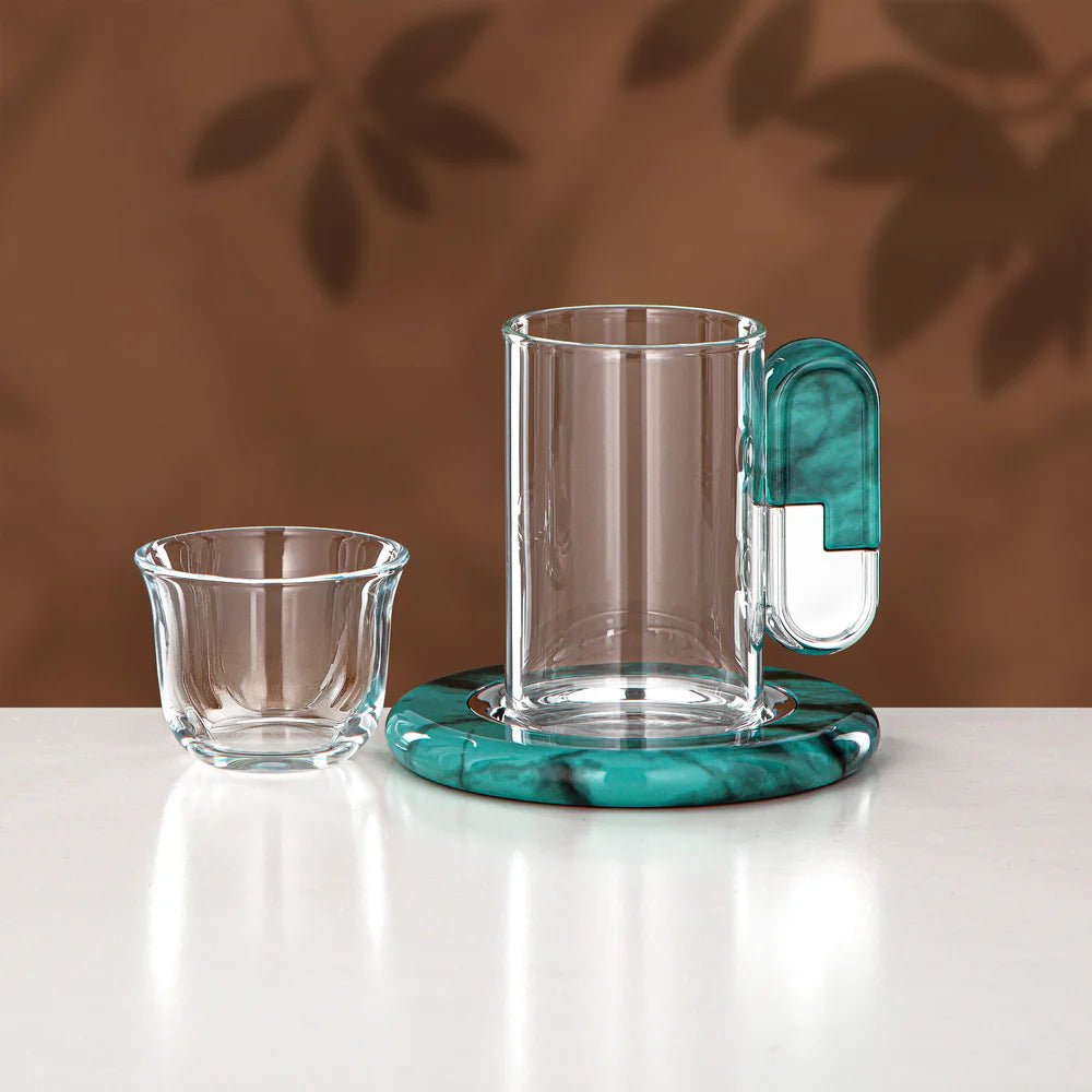 Almarjan 21 Pieces Tea & Coffee Serving Set, Silver & Tiffany Marble - Al Kabayel Discount CentreAlmarjan 21 Pieces Tea & Coffee Serving Set, Silver & Tiffany MarbleTea SetsALMARJANAl Kabayel Discount Centre