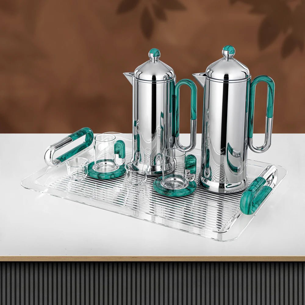 Almarjan 21 Pieces Tea & Coffee Serving Set, Silver & Tiffany Marble - Al Kabayel Discount CentreAlmarjan 21 Pieces Tea & Coffee Serving Set, Silver & Tiffany MarbleTea SetsALMARJANAl Kabayel Discount Centre