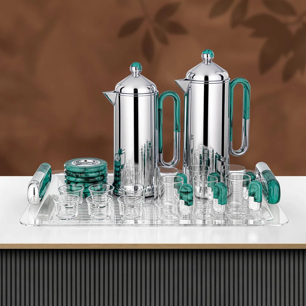 Almarjan 21 Pieces Tea & Coffee Serving Set, Silver & Tiffany Marble - Al Kabayel Discount CentreAlmarjan 21 Pieces Tea & Coffee Serving Set, Silver & Tiffany MarbleTea SetsALMARJANAl Kabayel Discount Centre