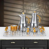 Almarjan 21 Pieces Tea & Coffee Set, Brushed Silver & Matt Gold - Al Kabayel Discount CentreAlmarjan 21 Pieces Tea & Coffee Set, Brushed Silver & Matt GoldTea SetsALMARJANAl Kabayel Discount Centre
