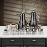 Almarjan 21 Pieces Tea & Coffee Set, Gun Black & Travertine Marble - Al Kabayel Discount CentreAlmarjan 21 Pieces Tea & Coffee Set, Gun Black & Travertine MarbleTea SetsALMARJANAl Kabayel Discount Centre