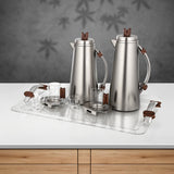 Almarjan 21 Pieces Tea & Coffee Set, Matt Nickel & Dark Wood - Al Kabayel Discount CentreAlmarjan 21 Pieces Tea & Coffee Set, Matt Nickel & Dark WoodTea SetsALMARJANAl Kabayel Discount Centre