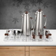 Almarjan 21 Pieces Tea & Coffee Set, Matt Nickel & Dark Wood - Al Kabayel Discount CentreAlmarjan 21 Pieces Tea & Coffee Set, Matt Nickel & Dark WoodTea SetsALMARJANAl Kabayel Discount Centre