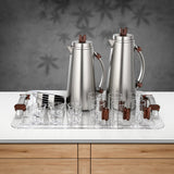 Almarjan 21 Pieces Tea & Coffee Set, Matt Nickel & Dark Wood - Al Kabayel Discount CentreAlmarjan 21 Pieces Tea & Coffee Set, Matt Nickel & Dark WoodTea SetsALMARJANAl Kabayel Discount Centre