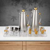 Almarjan 21 Pieces Tea & Coffee Set, Matt Nickel & Matt Gold - Al Kabayel Discount CentreAlmarjan 21 Pieces Tea & Coffee Set, Matt Nickel & Matt GoldTea SetsALMARJANAl Kabayel Discount Centre