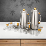 Almarjan 21 Pieces Tea & Coffee Set, Matt Nickel & Matt Gold - Al Kabayel Discount CentreAlmarjan 21 Pieces Tea & Coffee Set, Matt Nickel & Matt GoldTea SetsALMARJANAl Kabayel Discount Centre
