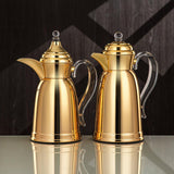 Almarjan 2pcs Vaccum Flask 0.7L+1L, Keeps Tea & Coffee Hot & Cold for 8hrs, Full Gold - Al Kabayel Discount CentreAlmarjan 2pcs Vaccum Flask 0.7L+1L, Keeps Tea & Coffee Hot & Cold for 8hrs, Full GoldThermosALMARJANAl Kabayel Discount Centre