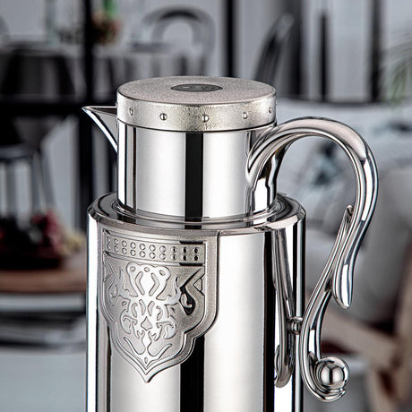 Almarjan 2pcs Vaccum Flask 1L+1L, Keeps Tea & Coffee Hot & Cold for 8hr, Chrome - Al Kabayel Discount CentreAlmarjan 2pcs Vaccum Flask 1L+1L, Keeps Tea & Coffee Hot & Cold for 8hr, ChromeThermosALMARJANAl Kabayel Discount Centre