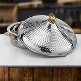 Almarjan Abeer Stainless Steel Hot Pot 40cm – Silver & Gold Elegant Serving Edition - Al Kabayel Discount CentreAlmarjan Abeer Stainless Steel Hot Pot 40cm – Silver & Gold Elegant Serving EditionCasserolesALMARJANAl Kabayel Discount Centre