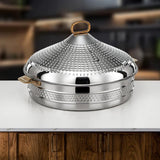 Almarjan Abeer Stainless Steel Hot Pot 40cm – Silver & Gold Elegant Serving Edition - Al Kabayel Discount CentreAlmarjan Abeer Stainless Steel Hot Pot 40cm – Silver & Gold Elegant Serving EditionCasserolesALMARJANAl Kabayel Discount Centre