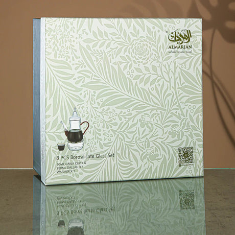 Almarjan Coffee Set 8 Pieces, Borosilicate Glass, Clear & Green (GLS0010131) - Elegant Serveware - Al Kabayel Discount CentreAlmarjan Coffee Set 8 Pieces, Borosilicate Glass, Clear & Green (GLS0010131) - Elegant ServewareTea SetsALMARJANAl Kabayel Discount Centre