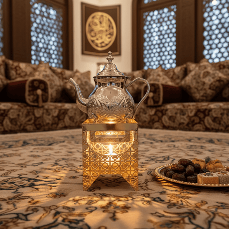 Almarjan Compact Gold Metal Food Warmer Stand for Serving Dishes and Keeping Meals Warm – 13x10cm - Al Kabayel Discount CentreAlmarjan Compact Gold Metal Food Warmer Stand for Serving Dishes and Keeping Meals Warm – 13x10cmKitchen Utensils & GadgetsALMARJANAl Kabayel Discount Centre