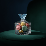 Almarjan Decorative Diamond - Cut Glass Candy Bowl with Blue Flower Design Lid for Gifting & Serving – 10 × 10 cm - Al Kabayel Discount CentreAlmarjan Decorative Diamond - Cut Glass Candy Bowl with Blue Flower Design Lid for Gifting & Serving – 10 × 10 cmJars & Food SaversALMARJANAl Kabayel Discount Centre