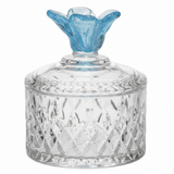 Almarjan Decorative Diamond - Cut Glass Candy Bowl with Blue Flower Design Lid for Gifting & Serving – 10 × 10 cm - Al Kabayel Discount CentreAlmarjan Decorative Diamond - Cut Glass Candy Bowl with Blue Flower Design Lid for Gifting & Serving – 10 × 10 cmJars & Food SaversALMARJANAl Kabayel Discount Centre