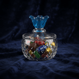 Almarjan Diamond - Cut Glass Candy Bowl with Decorative Blue Floral Lid for Luxury Table Display – 11 × 10 cm - Al Kabayel Discount CentreAlmarjan Diamond - Cut Glass Candy Bowl with Decorative Blue Floral Lid for Luxury Table Display – 11 × 10 cmJars & Food SaversALMARJANAl Kabayel Discount Centre