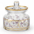 Almarjan Elegant Floral Glass Candy Pot | Gold - Rimmed Lidded Jar | 12×10cm - Al Kabayel Discount CentreAlmarjan Elegant Floral Glass Candy Pot | Gold - Rimmed Lidded Jar | 12×10cmJars & Food SaversALMARJANAl Kabayel Discount Centre