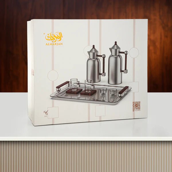 Almarjan Elegant Silver & Gold 21 - Piece Tea and Coffee Serving Collection for Modern and Classic Tables - Al Kabayel Discount CentreAlmarjan Elegant Silver & Gold 21 - Piece Tea and Coffee Serving Collection for Modern and Classic TablesTea SetsALMARJANAl Kabayel Discount Centre