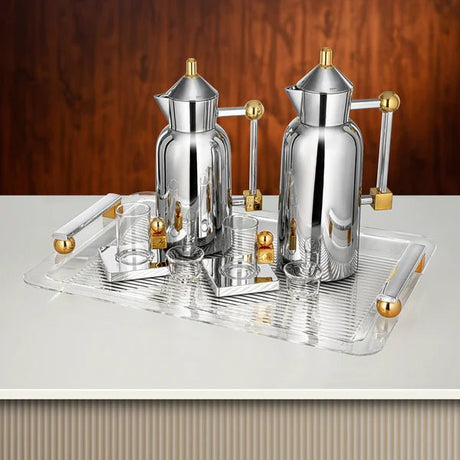 Almarjan Elegant Silver & Gold 21 - Piece Tea and Coffee Serving Collection for Modern and Classic Tables - Al Kabayel Discount CentreAlmarjan Elegant Silver & Gold 21 - Piece Tea and Coffee Serving Collection for Modern and Classic TablesTea SetsALMARJANAl Kabayel Discount Centre