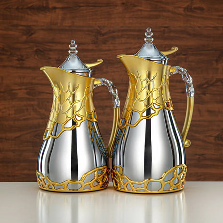 Almarjan Flask Set 700ml +1ltr Silver/Gold - Al Kabayel Discount CentreAlmarjan Flask Set 700ml +1ltr Silver/GoldThermosALMARJANAl Kabayel Discount Centre