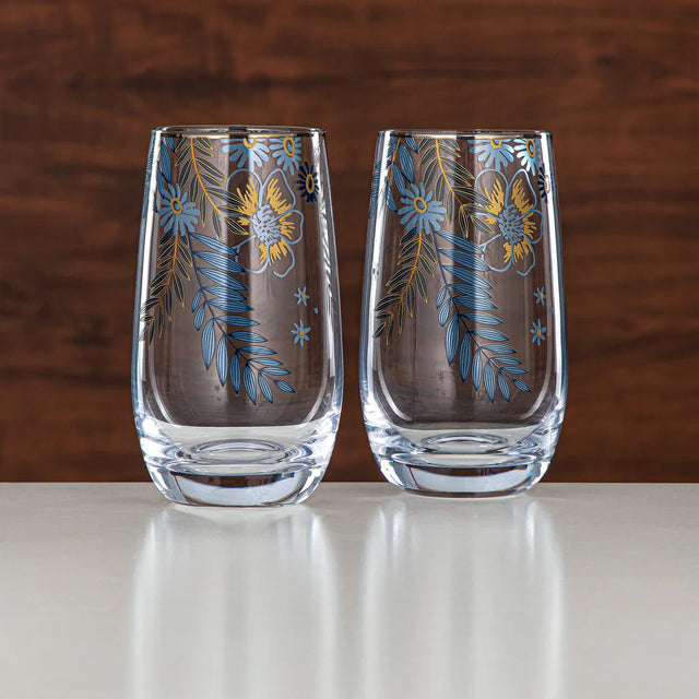 Almarjan Floral Glass Tumbler Set Printed Glass 4 Pieces (8233 - 5 - 12196) â€“ Blue Botanical Serveware Collection - Al Kabayel Discount CentreAlmarjan Floral Glass Tumbler Set Printed Glass 4 Pieces (8233 - 5 - 12196) â€“ Blue Botanical Serveware CollectionDrinkware SetsALMARJANAl Kabayel Discount Centre