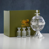 Almarjan Glass Perfume Set With Dome Case - Al Kabayel Discount CentreAlmarjan Glass Perfume Set With Dome CaseHome Décor AccentsALMARJANAl Kabayel Discount Centre