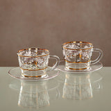 ALMARJAN Harir 12pcs Tea/Coffee Set (6pcs Cup 100ml, 6pcs Saucer), Floral Design with Golden Border - Al Kabayel Discount CentreALMARJAN Harir 12pcs Tea/Coffee Set (6pcs Cup 100ml, 6pcs Saucer), Floral Design with Golden BorderTea SetsALMARJANAl Kabayel Discount Centre