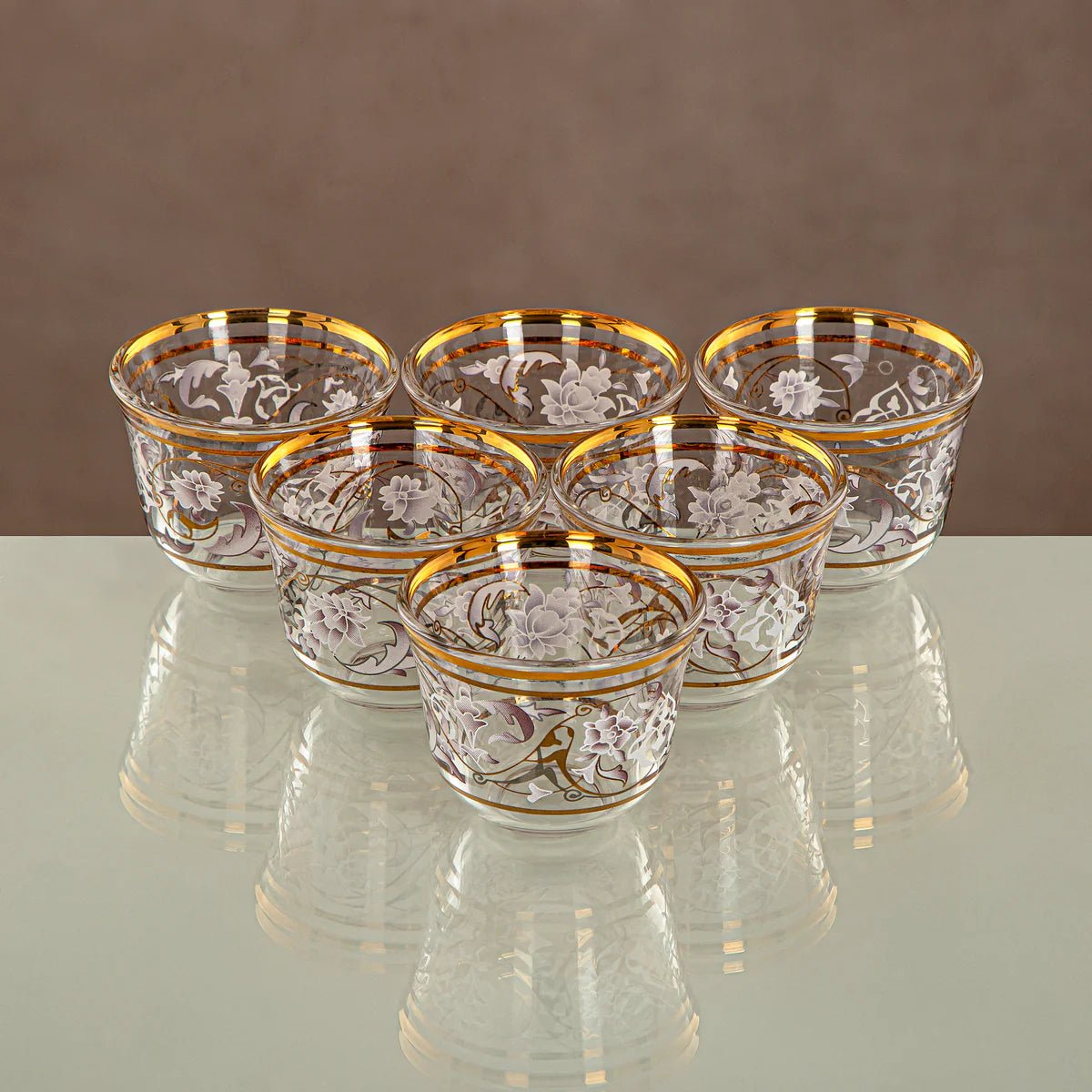 ALMARJAN Harir 18pcs Tea/Coffee Set (6pc Cava Cup 90ml, 6pcs Cup 180ml, 6pcs Saucer), Floral Design with Golden Border - Al Kabayel Discount CentreALMARJAN Harir 18pcs Tea/Coffee Set (6pc Cava Cup 90ml, 6pcs Cup 180ml, 6pcs Saucer), Floral Design with Golden BorderTea SetsALMARJANAl Kabayel Discount Centre