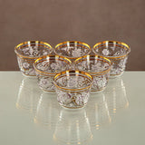ALMARJAN Harir 18pcs Tea/Coffee Set (6pc Cava Cup 90ml, 6pcs Cup 180ml, 6pcs Saucer), Floral Design with Golden Border - Al Kabayel Discount CentreALMARJAN Harir 18pcs Tea/Coffee Set (6pc Cava Cup 90ml, 6pcs Cup 180ml, 6pcs Saucer), Floral Design with Golden BorderTea SetsALMARJANAl Kabayel Discount Centre