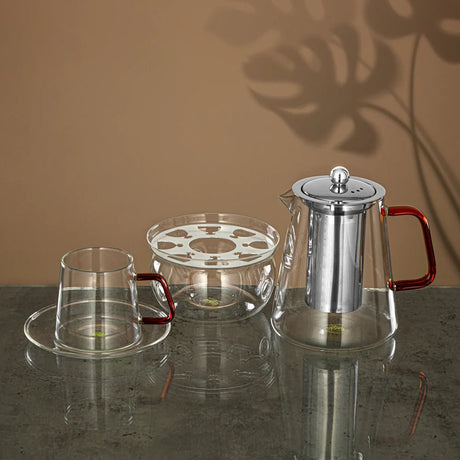 Almarjan Karak Set 10 Pieces, Borosilicate Glass, Clear & Amber (GLS0010124) - Elegant Serveware - Al Kabayel Discount CentreAlmarjan Karak Set 10 Pieces, Borosilicate Glass, Clear & Amber (GLS0010124) - Elegant ServewareTea SetsALMARJANAl Kabayel Discount Centre