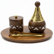 Almarjan Luxury Oval Bakhoor Burner | Brown Wood & Gold Metal | Premium Arabian Incense Holder 31×21cm - Al Kabayel Discount CentreAlmarjan Luxury Oval Bakhoor Burner | Brown Wood & Gold Metal | Premium Arabian Incense Holder 31×21cmWooden Incense BurnerALMARJANAl Kabayel Discount Centre