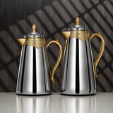 Almarjan Luxury Vacuum Flask Set – 0.7L & 1L Silver & Gold Elegant Edition - Al Kabayel Discount CentreAlmarjan Luxury Vacuum Flask Set – 0.7L & 1L Silver & Gold Elegant EditionThermosALMARJANAl Kabayel Discount Centre