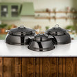 Almarjan Maya Hot Pot Set 3 Pieces Gun Black - Al Kabayel Discount CentreAlmarjan Maya Hot Pot Set 3 Pieces Gun BlackCasserolesALMARJANAl Kabayel Discount Centre