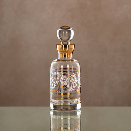 Almarjan Perfume Bottle 16.5 Tola, Clear & Golden Pattern, 0862P - ZQDL - Al Kabayel Discount CentreAlmarjan Perfume Bottle 16.5 Tola, Clear & Golden Pattern, 0862P - ZQDLHome Décor AccentsALMARJANAl Kabayel Discount Centre