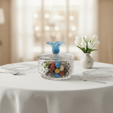 Almarjan Premium Diamond - Cut Glass Candy Bowl with Elegant Blue Floral Lid for Home Décor & Serving – 15 × 9 cm - Al Kabayel Discount CentreAlmarjan Premium Diamond - Cut Glass Candy Bowl with Elegant Blue Floral Lid for Home Décor & Serving – 15 × 9 cmJars & Food SaversALMARJANAl Kabayel Discount Centre