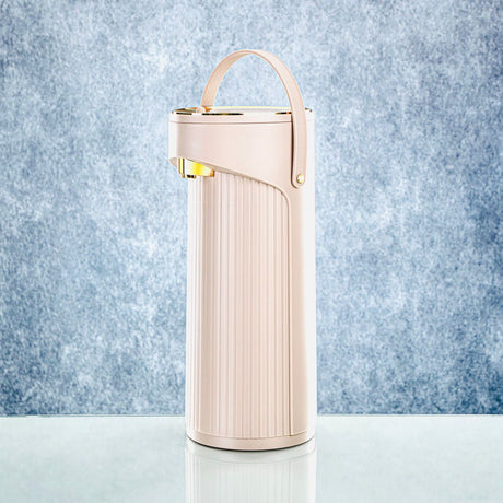 Almarjan Pump Vaccum Flask 2.2 Liter, Beige & Gold, SM - 2417A - 220 - Al Kabayel Discount CentreAlmarjan Pump Vaccum Flask 2.2 Liter, Beige & Gold, SM - 2417A - 220ThermosALMARJANAl Kabayel Discount Centre