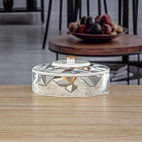 Almarjan Round Porcelain Date Bowl with Lid 18cm*18cm*7cm, Multicolor - Al Kabayel Discount CentreAlmarjan Round Porcelain Date Bowl with Lid 18cm*18cm*7cm, MulticolorBowlsALMARJANAl Kabayel Discount Centre