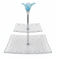 Almarjan Square 2 - Tier Diamond - Cut Glass Candy Tray with Blue Floral Design for Party & Event Serving – 17 × 28 × 25 cm - Al Kabayel Discount CentreAlmarjan Square 2 - Tier Diamond - Cut Glass Candy Tray with Blue Floral Design for Party & Event Serving – 17 × 28 × 25 cmServing TraysALMARJANAl Kabayel Discount Centre