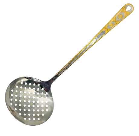 Almarjan Stainless Steel Skimmer 36cm*11cm, Silver/Gold, CUT0010246 - Al Kabayel Discount CentreAlmarjan Stainless Steel Skimmer 36cm*11cm, Silver/Gold, CUT0010246Cookware AccessoriesALMARJANAl Kabayel Discount Centre