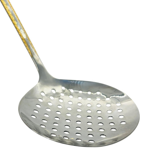 Almarjan Stainless Steel Skimmer 36cm*11cm, Silver/Gold, CUT0010246 - Al Kabayel Discount CentreAlmarjan Stainless Steel Skimmer 36cm*11cm, Silver/Gold, CUT0010246Cookware AccessoriesALMARJANAl Kabayel Discount Centre