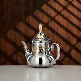 ALMARJAN Stainless SteelTeapot 0.8 Liter, Silver/Gold - Al Kabayel Discount CentreALMARJAN Stainless SteelTeapot 0.8 Liter, Silver/GoldTea/Coffee PotsALMARJANAl Kabayel Discount Centre