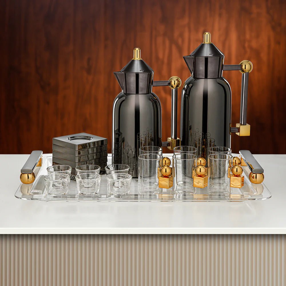 Almarjan Tea & Coffee Set 21 Pieces Gun Black with Gold - Al Kabayel Discount CentreAlmarjan Tea & Coffee Set 21 Pieces Gun Black with GoldTea/Coffee SetsALMARJANAl Kabayel Discount Centre