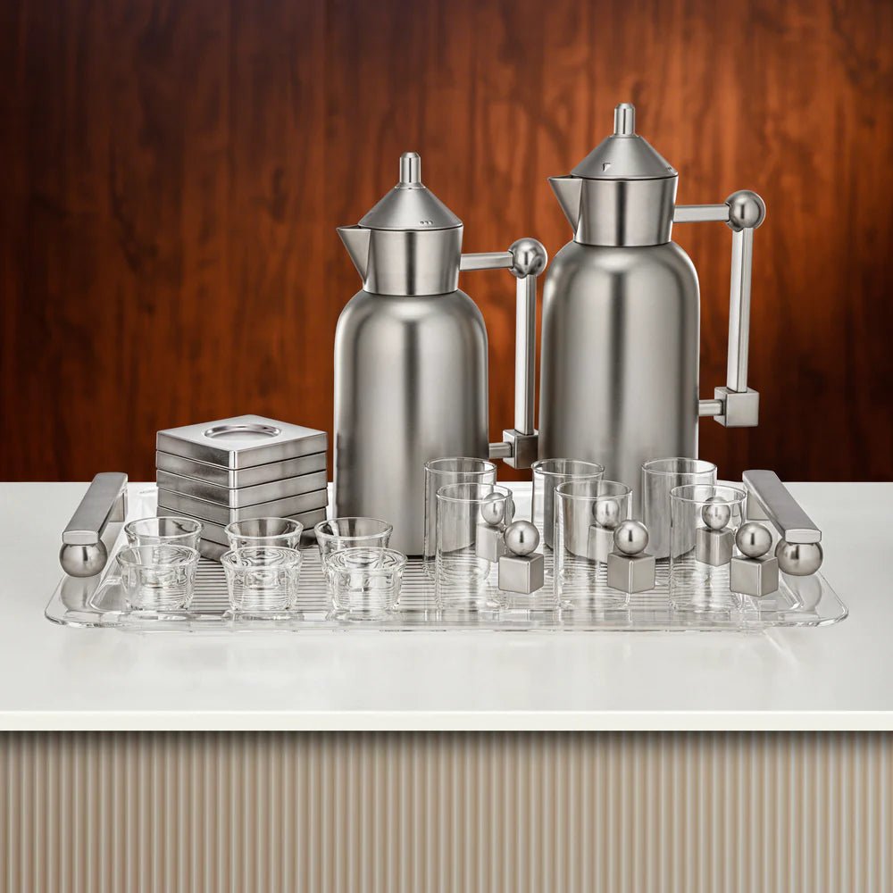 Almarjan Tea & Coffee Set 21 Pieces Matt Nickel - Al Kabayel Discount CentreAlmarjan Tea & Coffee Set 21 Pieces Matt NickelTea/Coffee SetsALMARJANAl Kabayel Discount Centre