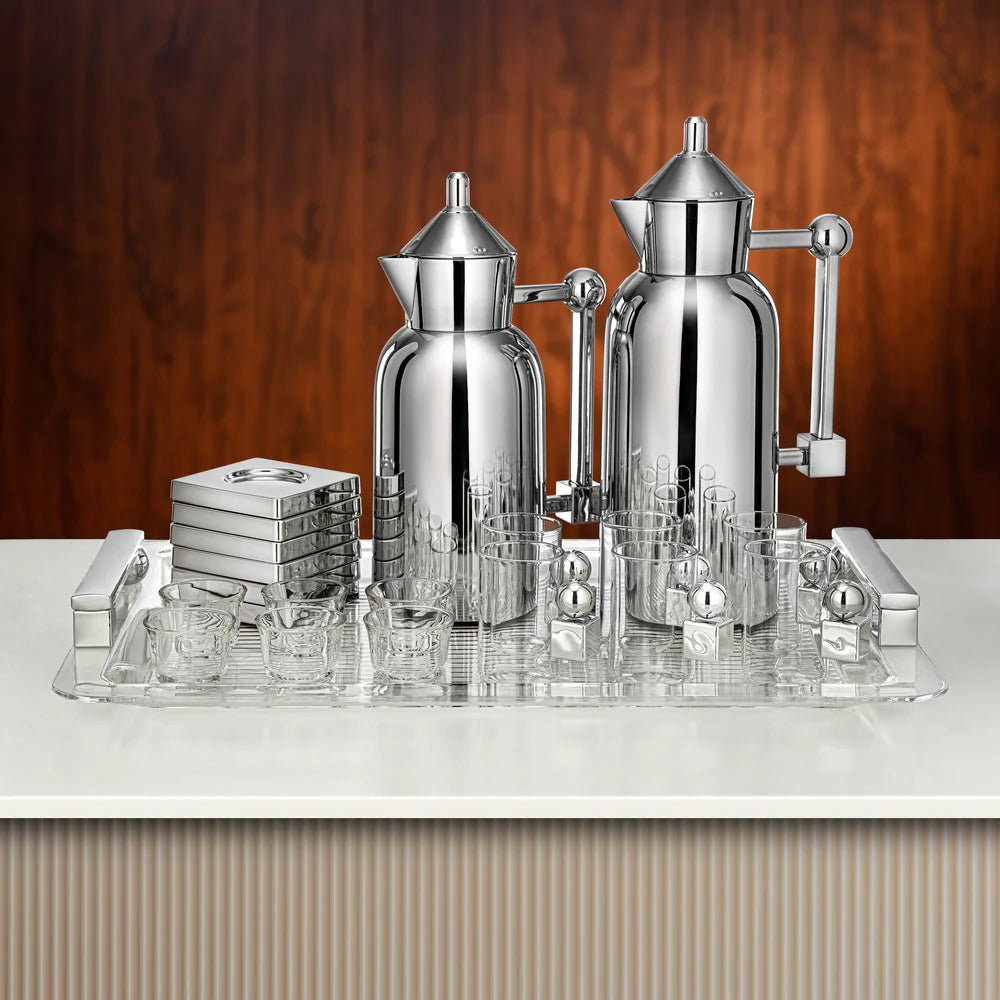 Almarjan Tea & Coffee Set 21 Pieces Silver - Al Kabayel Discount CentreAlmarjan Tea & Coffee Set 21 Pieces SilverTea/Coffee SetsALMARJANAl Kabayel Discount Centre