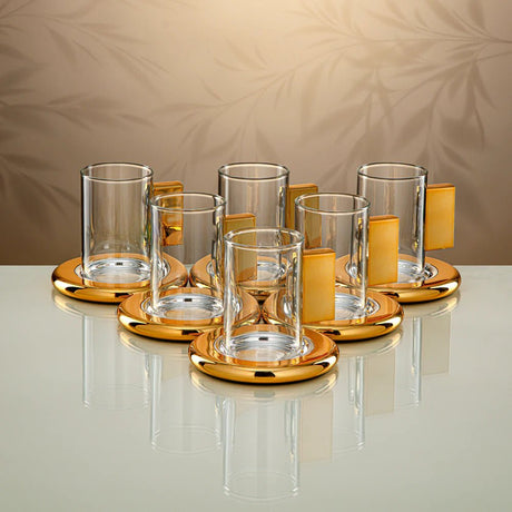 Almarjan Tea Set 18 Pieces Clear with Golden Accents - Al Kabayel Discount CentreAlmarjan Tea Set 18 Pieces Clear with Golden AccentsTea/Coffee SetsALMARJANAl Kabayel Discount Centre