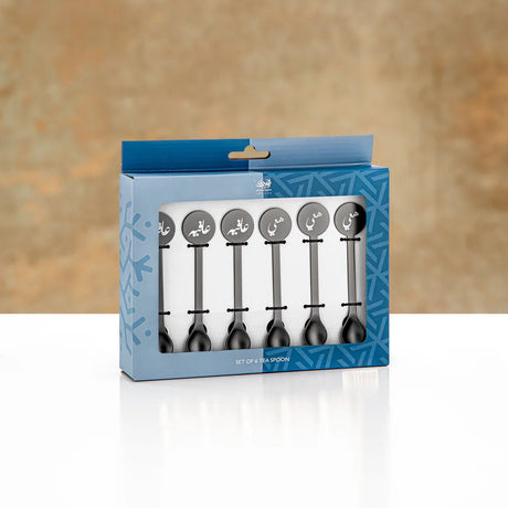 Almarjan Tea Spoon Set 6 Pieces Matt Black - Al Kabayel Discount CentreAlmarjan Tea Spoon Set 6 Pieces Matt BlackSpoonsALMARJANAl Kabayel Discount Centre